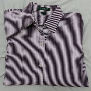 Lauren Ralph Lauren Button Up Red and White Shirt